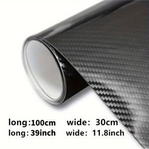 TEMU 1롤 도어 가드 & 실 프로텍터 - 카본 파이버 비닐 랩 필름, 스크래치 방지 충돌 방지 문턱 범퍼 프로텍터, 블랙 글로시 마감, 도어 실, 휠 아치 & 충격 구역에 정밀 맞춤 - 대부분의 차량에 쉬운 적용 (SUV, 세단, 해치백 호환) - 내구성 있는 도어 아치 보호, 페인트 & 범퍼 쉴드