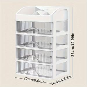 TEMU 고급 왕관 화장품 정리함: 다층 플라스틱 수납 상자 - 메이크업 및 뷰티 도구용 - 가벼우며 향료가 없음