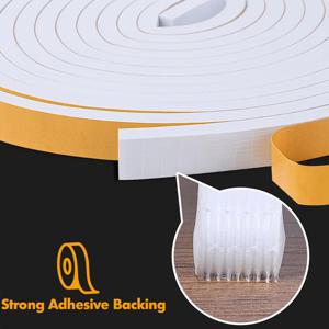 TEMU 1개 2미터 PUR 갭 실링 스트립, 창문/도어 프레임 측면용 간편한 흰색 자체 접착 방음 방진 방풍 폼 씰런트 테이프