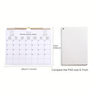 TEMU 그라니어 2026 벽 달력 - 월별 레이아웃, 두꺼운 100GSM 종이, 8.5x11인치, 1월~12월 학술 플래너, 사무실 및 가정 정리용, 내구성 있고 읽기 쉬운 디자인, 전문적인 플래너, 튼튼한 구조, 계획 도구, 사무직 종사자, 현대적인 플래너, 고품질 종이, 계획 애호가를 위한