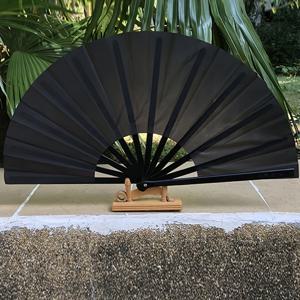 TEMU 1개 중국 무술 부채 - 태극권, 쿵푸, 결혼식, 문화 장식용 우아한 블랙 퍼포먼스 팬 - 가볍고 튼튼한 플라스틱 제작, 춤, 홈 , 이벤트 전시용 - 전통 중국 댄스 액세서리, 현대적 소재 공예