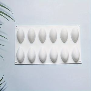 TEMU 만들기 쉬운 12구 망고 모양 실리콘 케이크 틀 - 생일 초콜릿, 무스, 젤리, 푸딩, 페이스트리 및 디저트 만들기용 비스킷 틀 - DIY 장식용 베이킹 도구