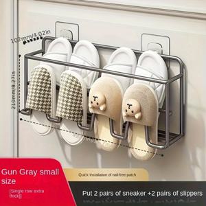TEMU AYQW 문걸이형 금속 신발장 - 견고한 탄소강, 배수구가 있는 공간 절약 슬리퍼 정리대, 설치가 쉽고 욕실 및 가정용으로 이상적, 공간 절약형 랙|모던 신발장|견고한 신발 거치대, 신발 보관 정리대|신발정리대