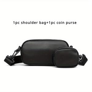 TEMU 남성용 투피스 크로스바디 + 동전 지갑 모바일 폰 가방 작은 사첼 싱글 숄더백 휴대용 가방 야외 스포츠 경량 가방