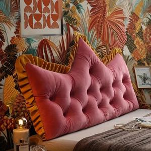 TEMU 1개 초대형 침대 등받이 베개 - 우아한 왕관 모양 쿠션, 고급스러운 화이트 패브릭, 튼튼한 섬유 충전재 & 테이퍼드 베이스, 소파, 침대, 거실용 - 사계절 홈 데코, 손세탁 가능, 스타일 침대 옆 베개, 화이트 & 블랙 톤, 침실 또는 거실에 완벽, 할로윈/크리스마스 선물로 이상적, 내구성 있고 편안한 등받이 지지대