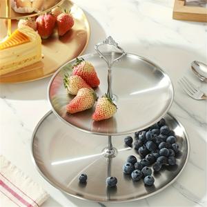 TEMU 스테인리스 스틸 다층 가정용 보관 트레이, 북유럽 디저트 홀더, 애프터눈 티 스낵 트레이, 럭셔리 파티 장식
