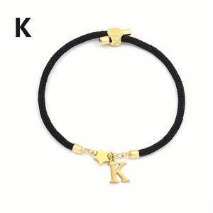 TEMU 1PC 알파벳 매력 조절 가능한 팔찌, 스테인리스 스틸 문자 A-Z & 별 펜던트가 있는 세련된 밀라노 코드 로프, 일상 착용 및 휴일 액세서리에 이상적, 친구 및 사랑하는 사람을 위한 맞춤 선물 - 15세 이상