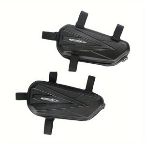 TEMU 내구성 있는 EVA 하드 쉘 도구 가방 - 방수, 조절 가능한 스트랩, 블랙 삼각형 측면 스토리지 테일 백, 용 2개 세트, 액세서리