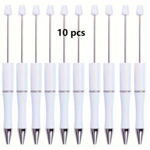 TEMU 10개 팩 다색 플라스틱 비즈 볼펜, 클로저, 타원형 바디, 중간 굵기, 검정 잉크, 졸업 선물 및 사무 용품에 이상적 - 14세 이상 적합