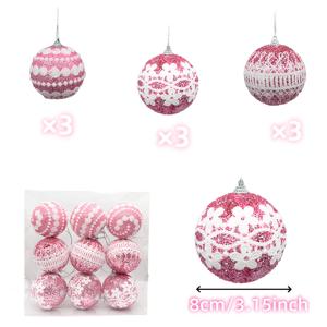 TEMU 9개 핑크 크리스마스 장식 공 크리스마스 트리 장식 크리스마스 볼 장식 파티 장식