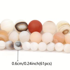 TEMU 천연석 사드닉스 아게이트 비즈, 무광택 마감, 혼합 크기 6mm/8mm/10mm, 줄무늬 라운드 비즈, 주얼리 만들기, DIY 팔찌 액세서리, 15인치 스트랜드