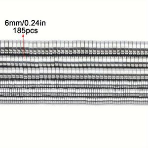 TEMU 1줄 3/4/6/8mm 화이트 K 컬러 라운드 플랫 스페이서 비즈 - DIY 주얼리 만들기용 매트 블랙 헤마타이트 스톤 구멍 뚫린 비즈, 팔찌, 목걸이, 귀걸이 공예 재료, 주얼리 제작용 스페이서 비즈