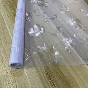 TEMU 히비스커스 꽃 프라이버시 창문 필름 - 엿보기 방지, 욕실 도어용 차광 유리 커버, 정전기 접착, 투명, 접착제 필요 없음