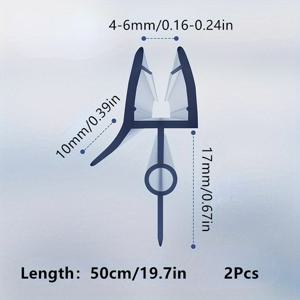 TEMU 2-팩 50cm PVC 샤워 도어 밀봉 스트립 - 욕실용 방수 고무 유리 보호, 4-6mm 유리용 왼쪽 배치 날씨 스트리핑, 범용 욕조 액세서리