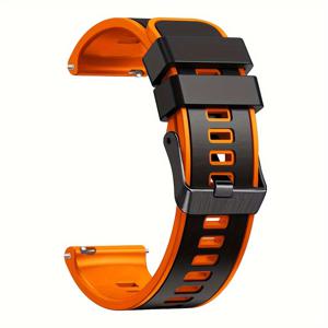 TEMU 22mm 고품질 실리콘 스마트워치 스트랩 (Huawei, Garmin, COROS, Suunto, Zeblaze, Tic, Xiaomi, Amazfit 호환) - 디플로이먼트 걸쇠가 있는 교체 밴드, 편안한 투톤 디자인, 스타일리시 액세서리, 내구성 좋은 액세서리, 실리콘 밴드