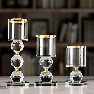 TEMU 캔들 홀더 세트 3개 - 다이너, 기념일, 크리스마스, 할로윈 및 기타 축제 행사에 적합한 광택 있는 로맨틱 테마 데스크탑 장식 - 고급스러운 미국식 캔들라이트 센터 장식