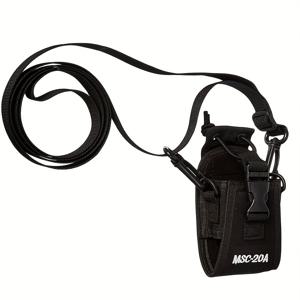 TEMU 조절 가능한 MSC-20A 무선기 홀더 케이스, 끈이 달린 내구성 있는 나일론 워키토키 파우치, 양방향 무선기와 호환 - 청소년 하드 쉘 블랙 플레드 더블 스피너 휠 장치 홀스터