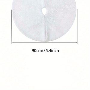TEMU 크리스마스 트리 스커트 - 1pc 플러시 모피, 눈 덮인 휴일 장식, 축제적인 가정 및 시장 장식, 실내 및 실외 사용용