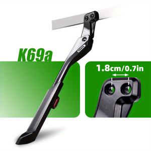 TEMU RBRL 조절 가능한 자전거 킥스탠드, 알루미늄 합금, 블랙, 강력한 하중 지지, 사이드 마운트, 독창적인 디자인, 내구성 있는 구조, 1 팩