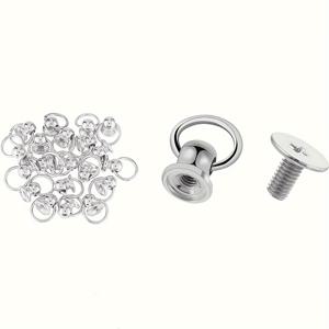 TEMU 20개 라운드 헤드 리벳 풀탭 포함, 휴대폰 케이스 액세서리 장식 못, 인형 걸이 고리 및 가죽 공예 키트 – DIY 나사 & 스터드 세트, 지갑, 케이스, 핸드백, 의류에 이상적, 지갑 장식,핸드백 액세서리,풀 탭 리벳,내구성 있는 금속 스터드,정밀하게 제작된 루프,공예 용품,핸드메이드 액세서리 제작자,패션