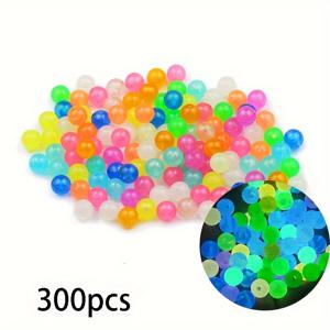 TEMU 300-1000개 6/8/10mm 야광 아크릴 비즈 - DIY 주얼리 만들기, 팔찌, 목걸이, 의류 액세서리용 홀 있는 형광 루미너스 비즈, 스페이서 비드, 광택 마감 소형 공예 재료