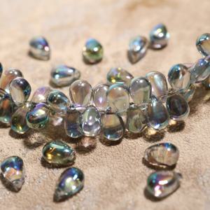 TEMU 50개 입방 아이리스 전기 도금 유리 물방울 비즈 DIY 패션 팔찌 목걸이 주얼리 만들기 액세서리