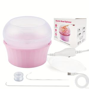 TEMU 자동 비즈 장식 기계, 전기 비드 스피너 키트, 클레이 비즈 및 라이스 비즈 빠른 꿰매기를 위한 USB 전원 공급 DIY 주얼리 만들기 도구, 목걸이 및 기타 비즈 액세서리에 적합, 이상적인 생일 선물