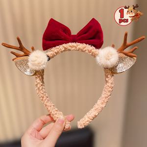 TEMU 1/2개 크리스마스 요소 사슴 뿔 액세서리 헤어밴드, 자신과 다른 사람을 위한 최고의 크리스마스 선물, 크리스마스 여행에 적합