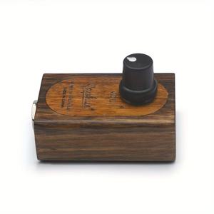 TEMU SAPHUE S3 클립온 기타 픽업, 나무 케이스 포함, 볼륨 노브 및 6.35mm 잭 - 어쿠스틱, 클래식 기타, 우쿨렐레, 칼림바, 만돌린용 수제 변환기 - 딥 브라운 마감, 손상 없는 설치, 기타 액세서리