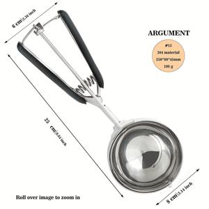 TEMU 1개 헤비듀티 스테인리스 쿠키 도우 스푼 트리거 릴리즈 - 프로페셔널 스쿱, 멜론 & 도우 스패출러 - 상업용/가정용 주방 도구 - 쉬운 세척 디자인 , 디저트 가게, 가정용 - 내구성 강한 304 스테인리스 구조, 도우 스크래퍼, 디저트 준비, 다기능 주방용품, 고품질 주방도구, 베이킹 필수품, 멀티펑션 주방용품