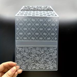 TEMU DIY 스크랩북, 카드 만들기 및 공예용 3D 꽃 & 리본 엠보싱 폴더 - 사용하기 쉬운 플라스틱 템플릿