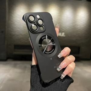 TEMU 아이폰16/16pro/16/15/15pro/15/14/14pro/14/13/13pro/13/12/12pro/12에 적합한 내장 렌즈 필름이 있는 새로운 무테 초박형 무광 터치 모바일 폰 케이스