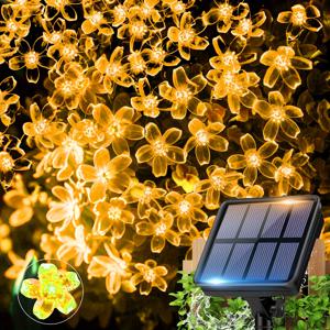 TEMU 100/50/20 LED 크리스마스 벚꽃 태양광 스트링 조명 야외용, 8가지 모드 IPX4 LED 페어리 스트링 조명, 나무, 마당, 정원, 파티, 휴일 지붕 장식, 결혼식, 크리스마스 트리 장식용