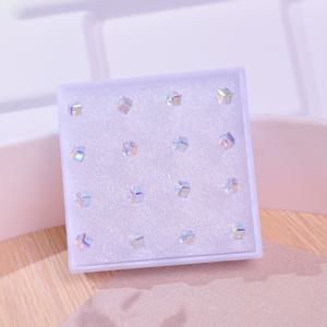 TEMU 16개 인공 수정 스터드 귀걸이 세트 (민감한 귀를 위한 플라스틱 포스트 포함)