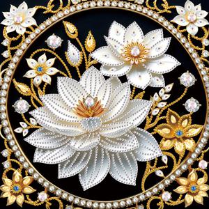 TEMU 불규칙한 모양의 드릴이 포함된 성인용 무지개 빛 아트 페인팅 키트, 연꽃 디자인, 반짝이는 자수 세트, 홈 데코용, 11.81x11.81인치 캔버스