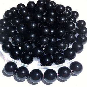 TEMU 200개 10mm 아크릴 단색 비즈 라운드 비즈 직선 구멍 루즈 비즈 모바일 폰 체인 액세서리 DIY 수제 비즈 재료