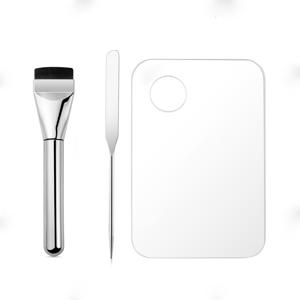 TEMU 3개 스테인리스 스틸 메이크업 믹싱 도구 세트 - 파운데이션 스패출라, 컬러 믹싱 스틱, 초박형 플랫 헤드 브러시 - 네일 강화, 아크릴 컬러 팔레트, 배터리 불필요