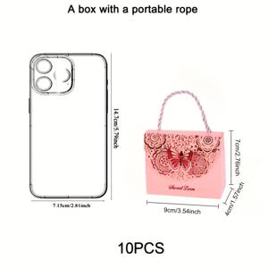 TEMU 손잡이가 있는 나비 지갑 파티 선물 상자 10개 세트, 3.5