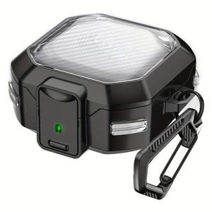 TEMU 삼성 갤럭시 버즈 FE(2023), 버즈2 프로(2022), 버즈2, 버즈 프로(2021), 갤럭시 버즈 라이브용 TPU 스위치 보호 케이스, 흰색/빨간색/검정색/노란색/파란색/녹색, 쉘, 미끄럼 방지, 긁힘 방지, 지문 방지, 투명 탄소 섬유, 안전 잠금 디자인, 충돌 방지, 버클 후크 포함