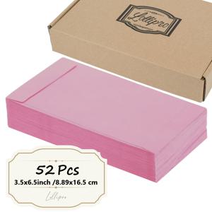 TEMU 52개/100개 롤리프로 매트 종이 현금 봉투, 자체 봉인, 쓰기 가능, 110g, 골드 호일 스티커 포함, 52주 또는 100개 봉투 저축 챌린지, 결혼식, 생일, 기념일, 약혼, 크리스마스 등에 사용 가능