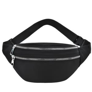 TEMU 1개 나일론 캐주얼 팬 팩, 술 장식, 가벼운 크로스바디 스포츠 가슴 가방, 조절 가능한 어깨 끈, 지퍼 잠금, 폴리에스테르 안감, 일상 통근용 - 블랙