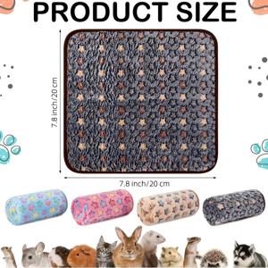 TEMU 4개 소동물 플리스 따뜻한 담요-기니피그 케이지 라이너-&친칠라&페럿용 수면 매트 침구 패드-크레이트&침대용-애완 토끼 우리 용품-페럿-햄스터 용품-새끼 고양이&강아지 필수품&액세서리-소동물 용품-애완 크리스마스 선물