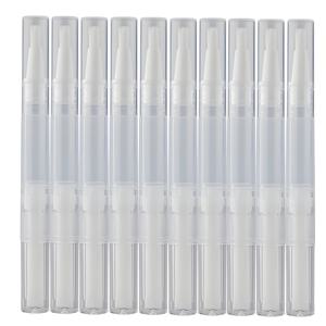 TEMU 10개 클리어 플라스틱 네일 폴리ッシュ 펜 세트 브러시 포함, 향수 없는 미세 팁 진공 보관용 화장품 용기, 입술 글로스, 향수, 바디 파운데이션 용 - 3ML/5ML 재충전 가능한 디스펜서 병|향수|매니큐어|네일팁