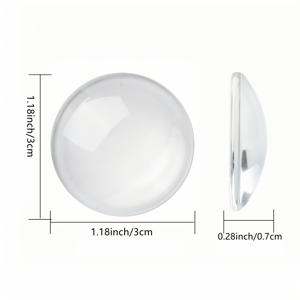 TEMU 50/100/200개 투명 유리 카보콘, 평평한 뒷면 원형 돔 공예 비즈, 8 사이즈 팩 보석 만들기, 펜던트, 카메오, 동물 눈 및 사진 인레이