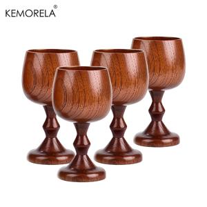 TEMU KEMORELA 빈티지 대추나무 나무 와인 고블렛 4개, 중세 시대 주스컵, 식사용 홀리 글라스, 캠핑, 성찬식, 성전, 크리스마스, 추수감사절, 발렌타인데이용 - 세척 가능한 나무 물잔, 조립 불필요