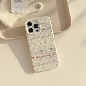 TEMU 애플 16/15/14/13/12/11 시리즈에 적합한 한국 페어 아일랜드 스타일 모바일 폰 케이스