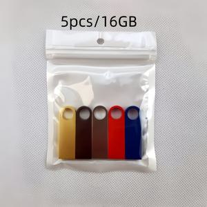 TEMU 5pcs 세트 128MB/4GB/8GB/16GB USB 플래시 드라이브, 스타일리시한 금속 USB 2.0 손가락 드라이브 메모리 스틱, PC 노트북에 적합, 휴일 선물, 비즈니스 선물