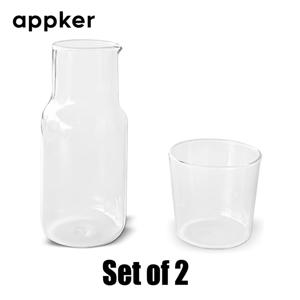 TEMU Appker 1세트 500ml XL 유리 물병 & 컵 세트 뚜껑 포함 - BPA 프리, 손세척 전용, 미끄럼 방지, 침실 나이트스탠드 & 욕실에 이상적, 모든 음료에 완벽 - 훌륭한 선물 아이디어, APPKER