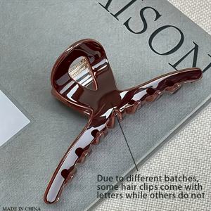 TEMU 1개 또는 2개입 우아한 상어 머리 클로 - 날카로운 이빨의 고급 헤어핀, 안전한 그립, 여성용, 브라운레드/ - 크리스마스, 할로윈, 발렌타인데이