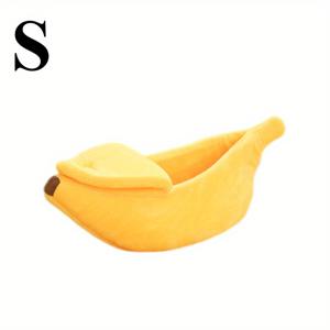 TEMU 고양이와 새끼 고양이, 소형 애완동물용 아늑한 바나나 모양 침대 - 부드럽고 따뜻하며 탈착 가능한 폴리에스터 매트, 재미있는 만화 디자인의 고양이 침대